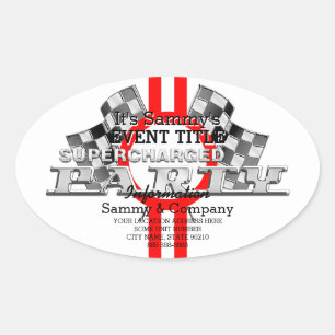 Pegatina Ovalada Fiesta de rendimiento con sobrecarga personalizada