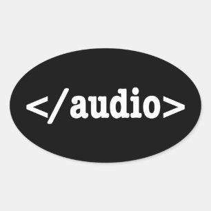 Pegatina Ovalada Finalizar código HTML5 de audio