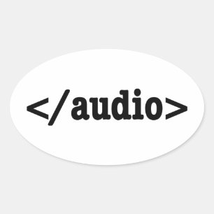 Pegatina Ovalada Finalizar código HTML5 de audio
