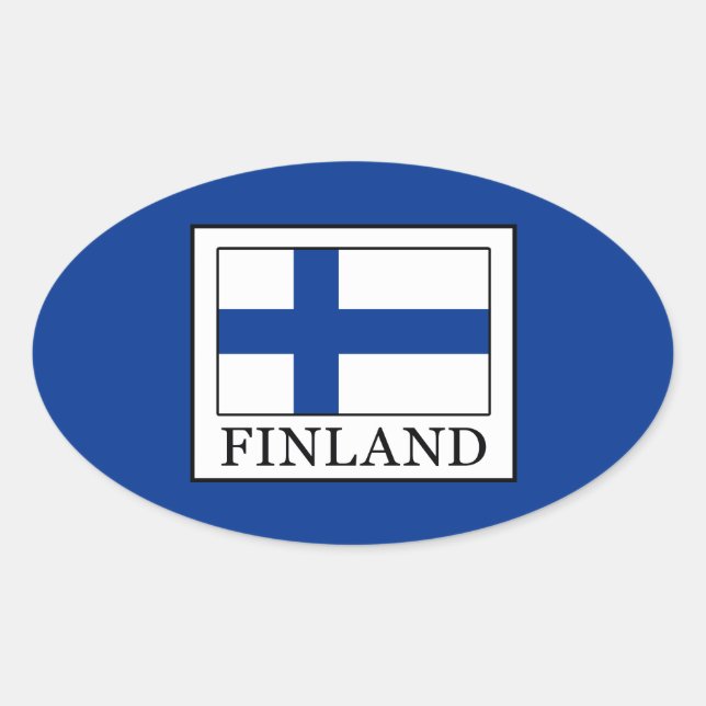 Pegatina Ovalada Finlandia (Anverso)