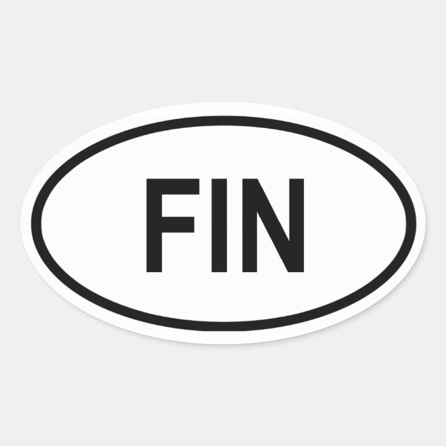 Pegatina Ovalada Finlandia "FIN" (Anverso)