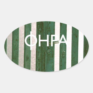 Pegatina Ovalada Fira - Santorini