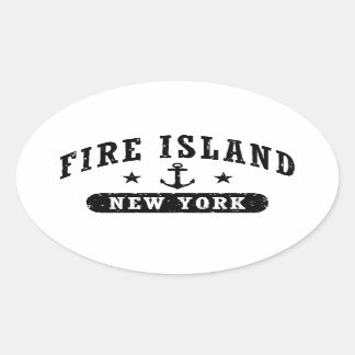 Pegatina Ovalada Fire Island New York