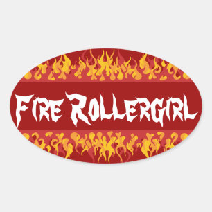 Pegatina Ovalada Fire Rollegirl