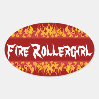 Pegatina Ovalada Fire Rollegirl