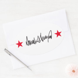 Pegatina Ovalada Firma Trump