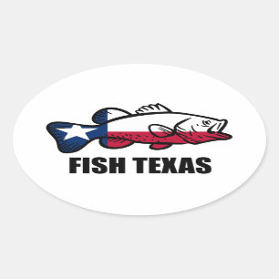 Pegatina Ovalada Fish Texas