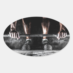 Pegatina Ovalada Fitness Weightrising Gym