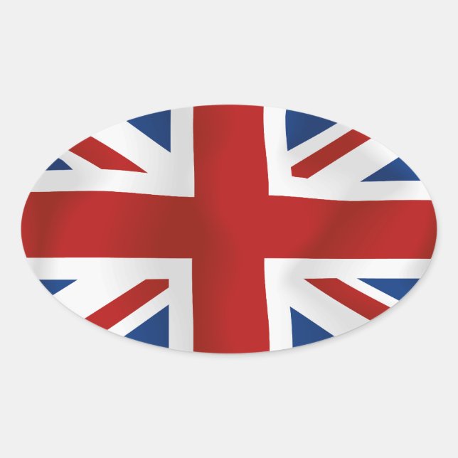 Pegatina Ovalada Flag of The United Kingdom #2 rectangle (Anverso)
