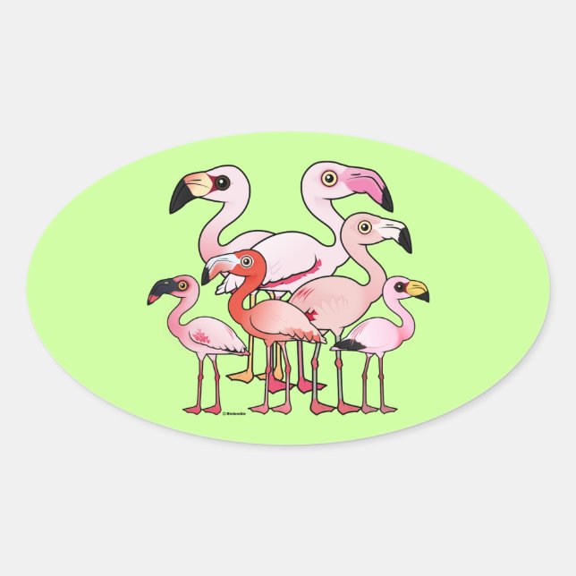 Pegatina Ovalada Flamboyancia (Anverso)