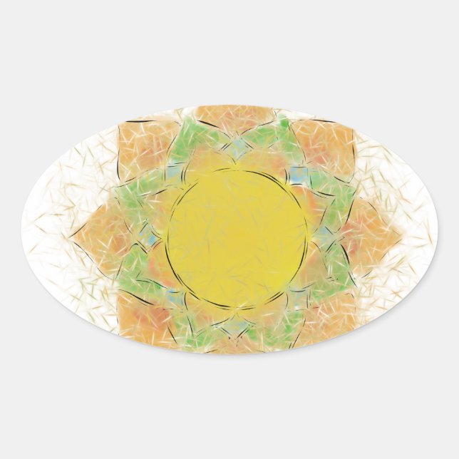 Pegatina Ovalada Flor etérea Lotus (Anverso)