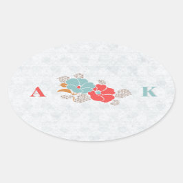 Pegatina Ovalada "Floral Elegance" Collection