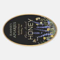 Flores silvestres Raw Raw Honey Label Abeja Oro Ne