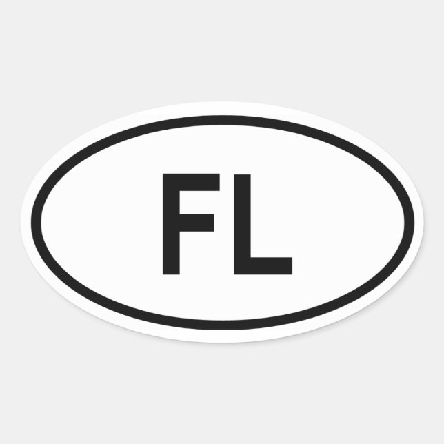Pegatina Ovalada Florida "FL" (Anverso)
