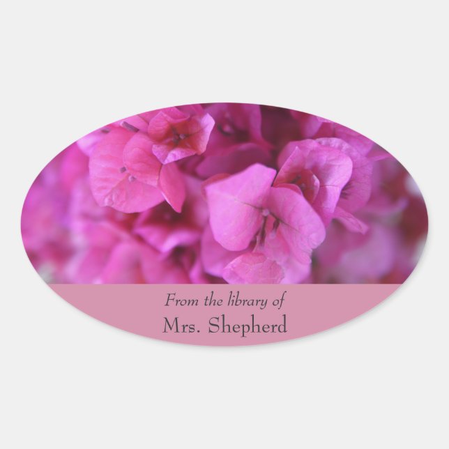 Pegatina Ovalada Folleto de Bougainvillea (Anverso)