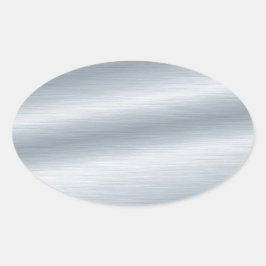 Pegatina Ovalada Fondo de aspecto plateado cepillado