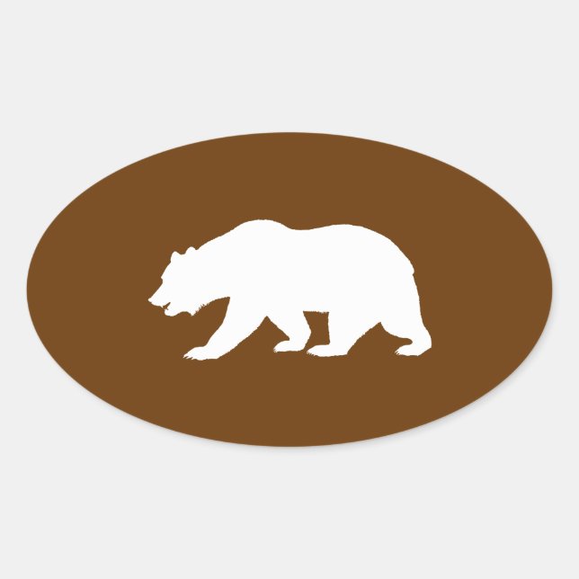 Pegatina Ovalada Forma de oso (Anverso)
