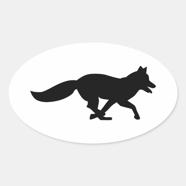 Pegatina Ovalada Fox en ejecución (Anverso)