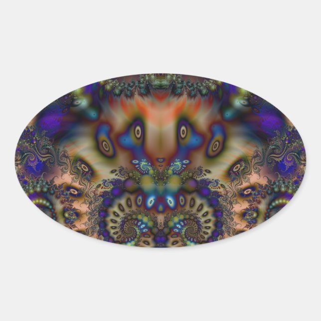 Pegatina Ovalada Fractal 361 (Anverso)