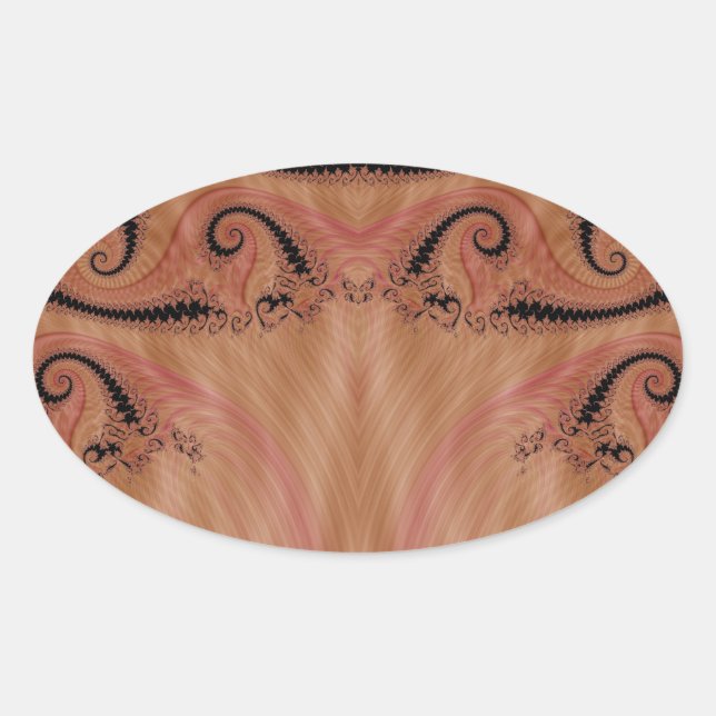 Pegatina Ovalada Fractal 404 (Anverso)