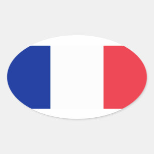 Pegatina Ovalada Francia bandera