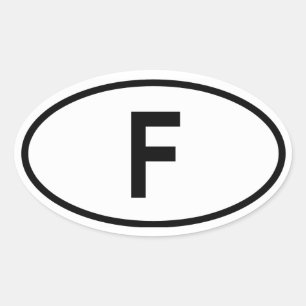 Pegatina Ovalada Francia "F"