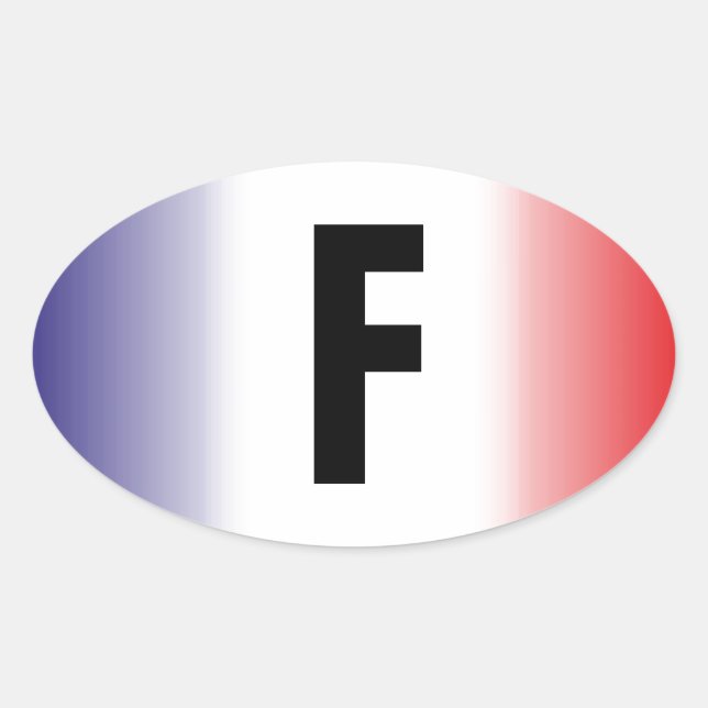 Pegatina Ovalada Francia - France pegamento (Anverso)
