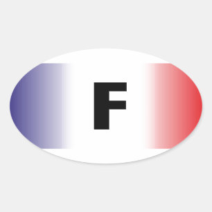 Pegatina Ovalada Francia - France pegamento