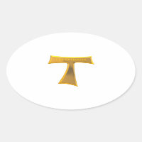 Franciscan Tau Cross Pax Et Bonum Gold Metallic