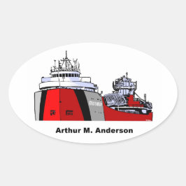 Pegatina Ovalada Freighter Arthur M. Anderson