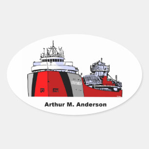 Pegatina Ovalada Freighter Arthur M. Anderson