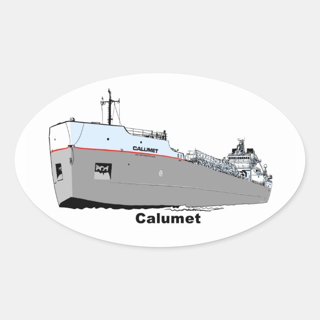 Pegatina Ovalada Freighter Calumet ex-Roesch (Anverso)