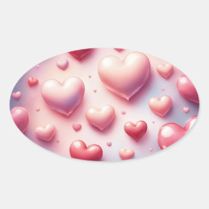 Pegatina Ovalada Frenesí del Corazón