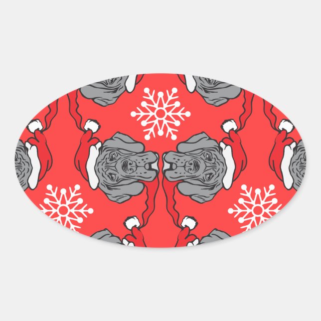 Pegatina Ovalada ¡Fröhliche Weihnachten! (Anverso)