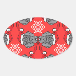 Pegatina Ovalada ¡Fröhliche Weihnachten!