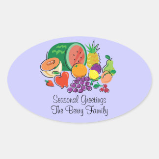 Pegatina Ovalada Fruity_Cornucopia_Personalized
