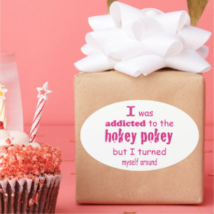 Pegatina Ovalada Fui adicto a la cita de la tipografía de clave Hok