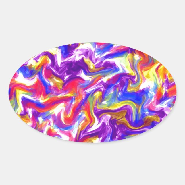 Pegatina Ovalada Fun Tie Dye (Anverso)