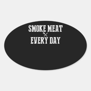 Pegatina Ovalada Funny Bbq Smoker Accesorio Pitmaster Dad Grilling