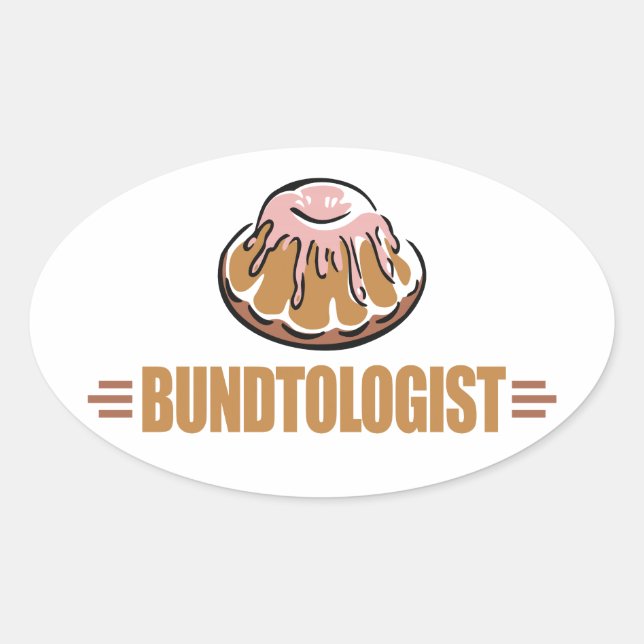 Pegatina Ovalada Funny Bundt Cake (Anverso)