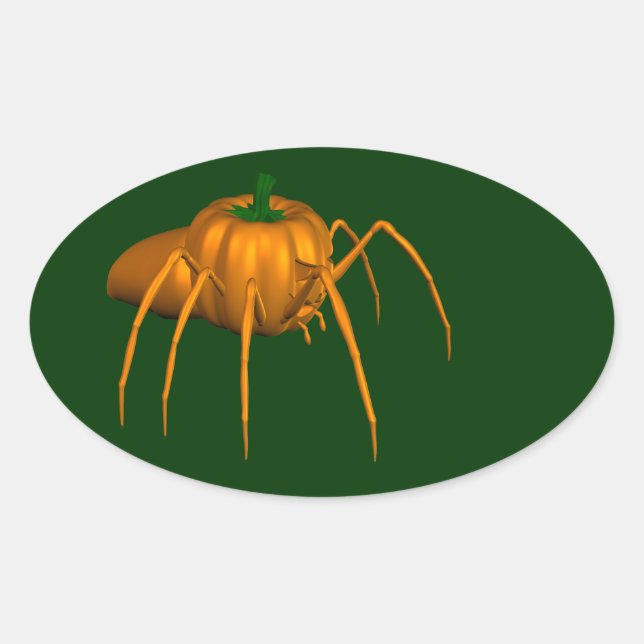 Pegatina Ovalada Funny Halloween Spider (Anverso)