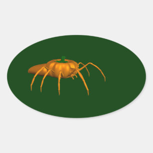 Pegatina Ovalada Funny Halloween Spider