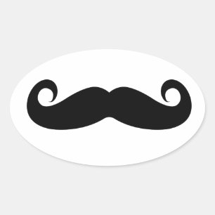 Pegatina Ovalada Funny Mustache