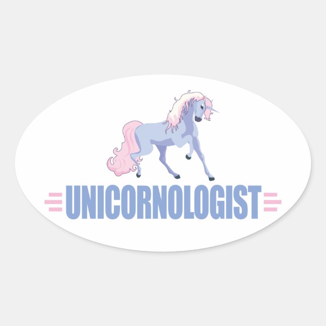 Pegatina Ovalada Funny Unicorn (Anverso)