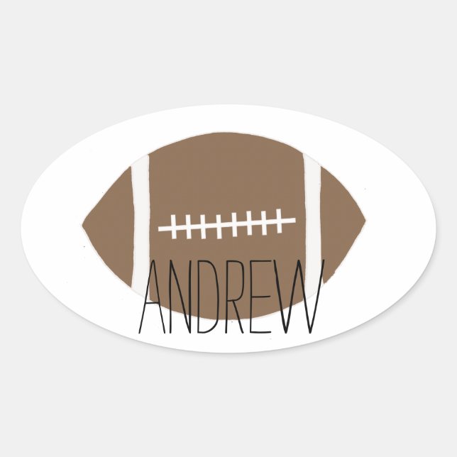 Pegatina Ovalada Fútbol clásico simple (Anverso)