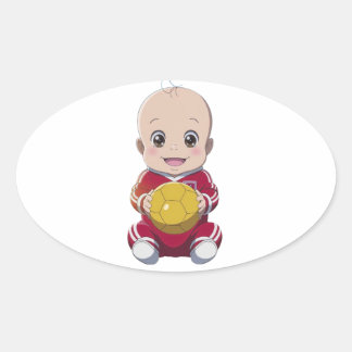 Pegatina Ovalada Fútbol de amor