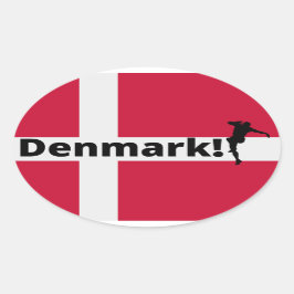 Pegatina Ovalada Fútbol en Dinamarca