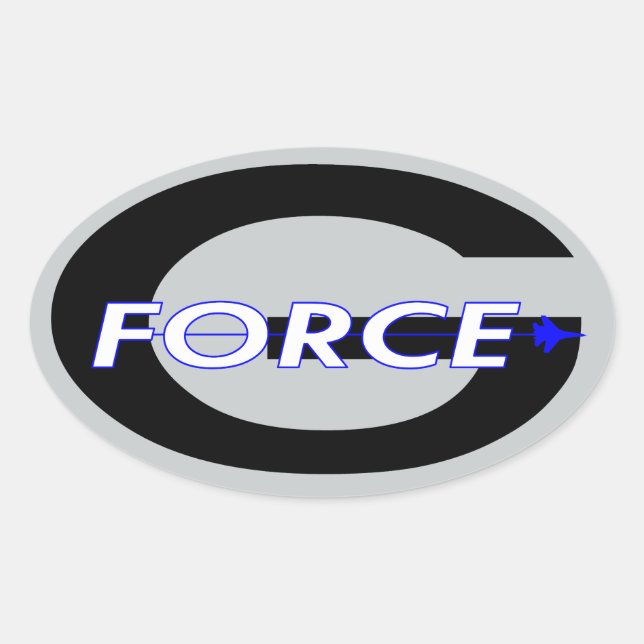 Pegatina Ovalada G Force Black (Anverso)