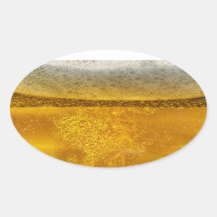 Pegatina Ovalada Galaxia de Cerveza a espuma cefálica celeste