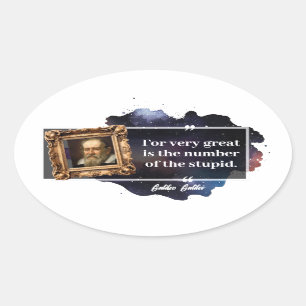 Pegatina Ovalada Galileo Galilei Gran número de estúpidos